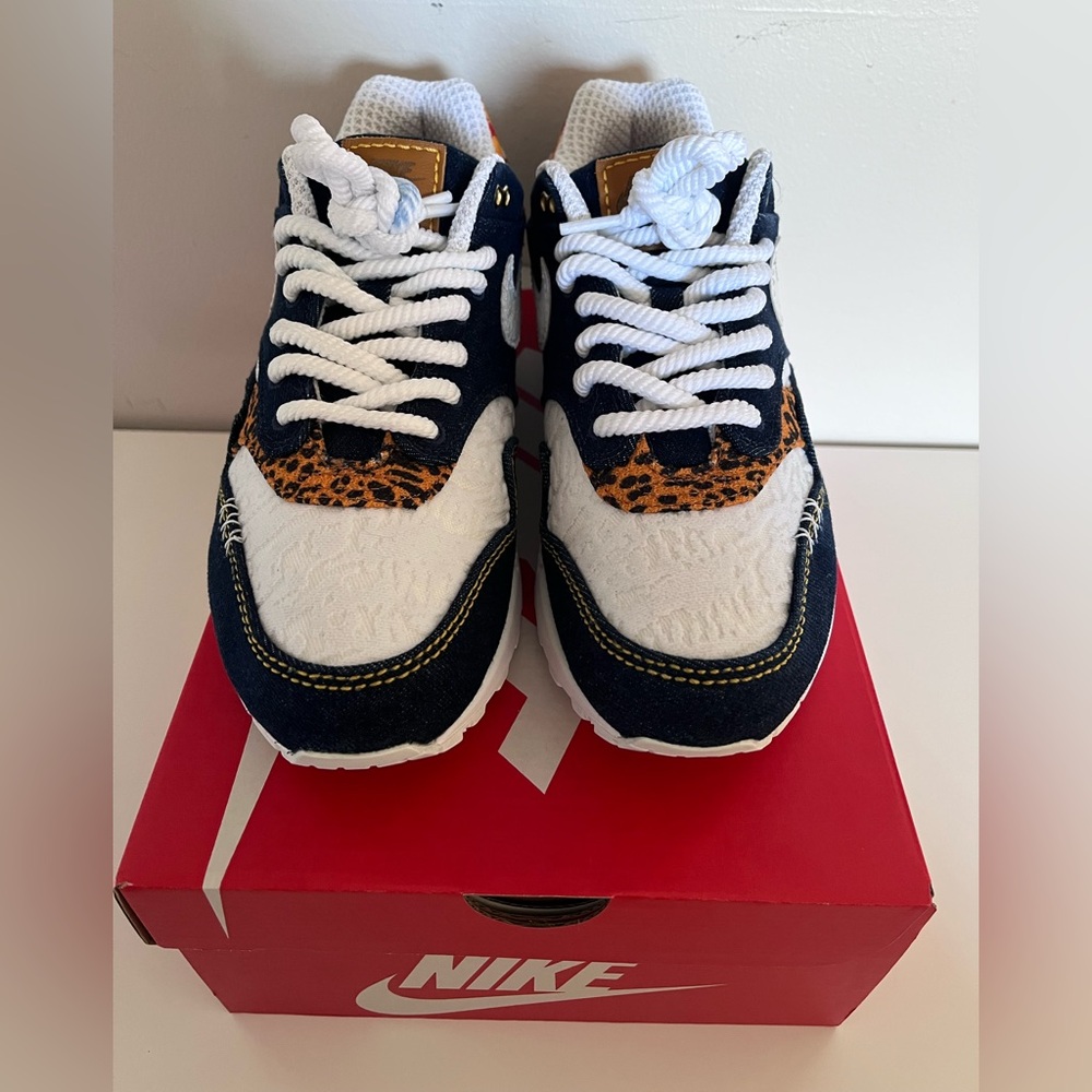 Nike Air Max 1 Premium Denim Leopard, Used (Size US Men’s 10.0) - Picture 3 of 6